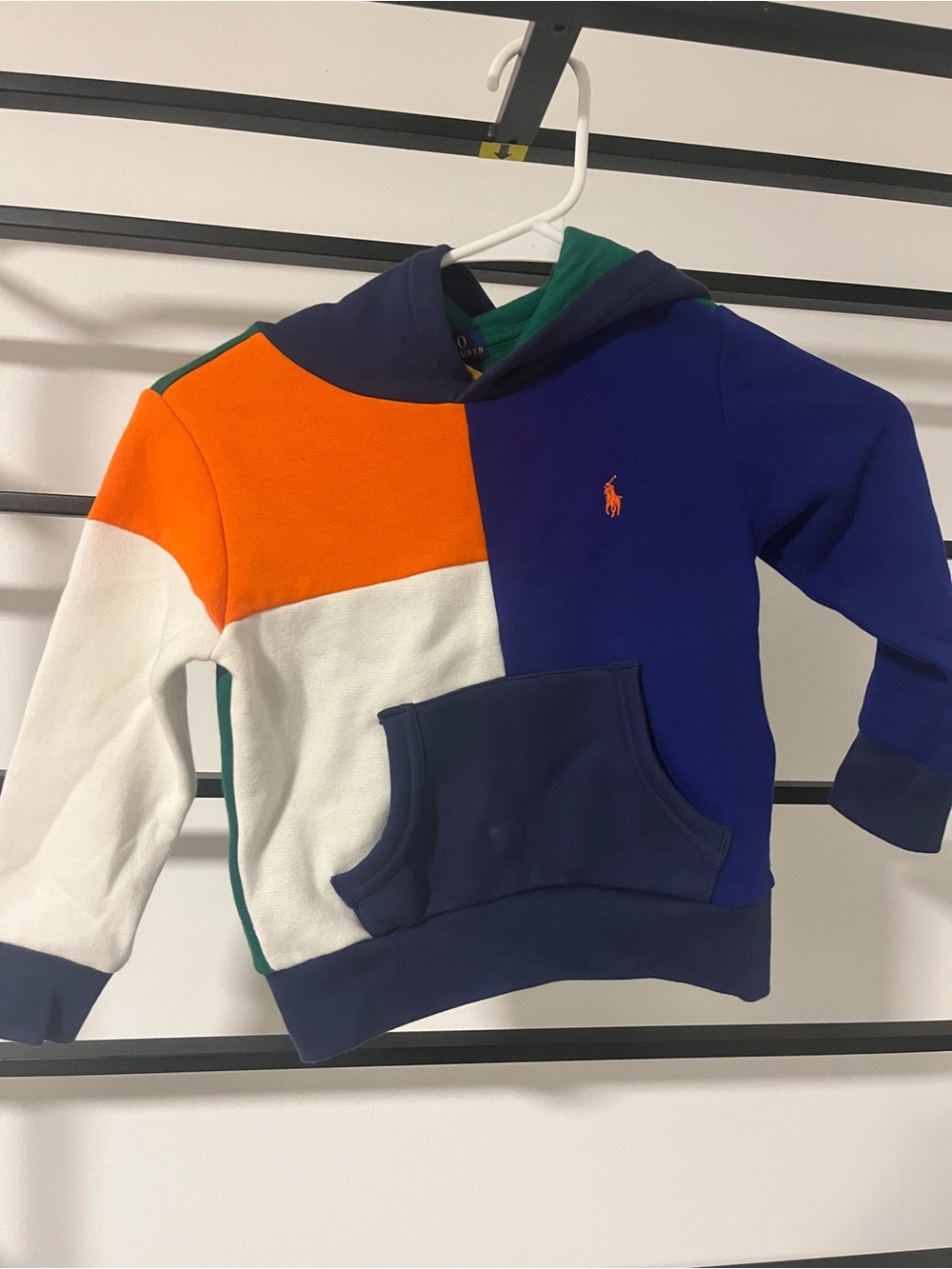 Polo by Ralph Lauren Colorblock Hooded Sweatshirt - Navy, Orange, White, Green